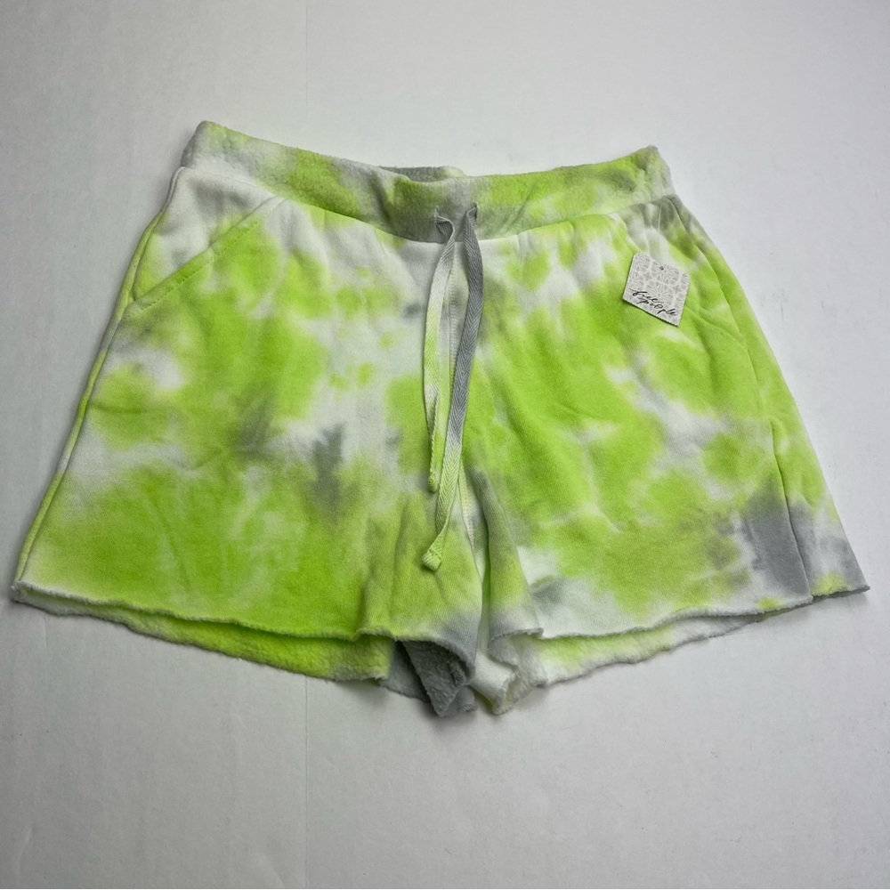 Intimately Free People‎ Womens Size XS Lime Green Grey Gray Tie Dye Shorts NEW